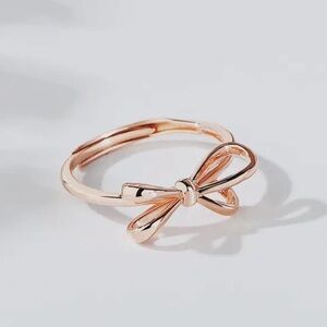 361. Bow tie stacking ring 925 sterling silver in rose gold